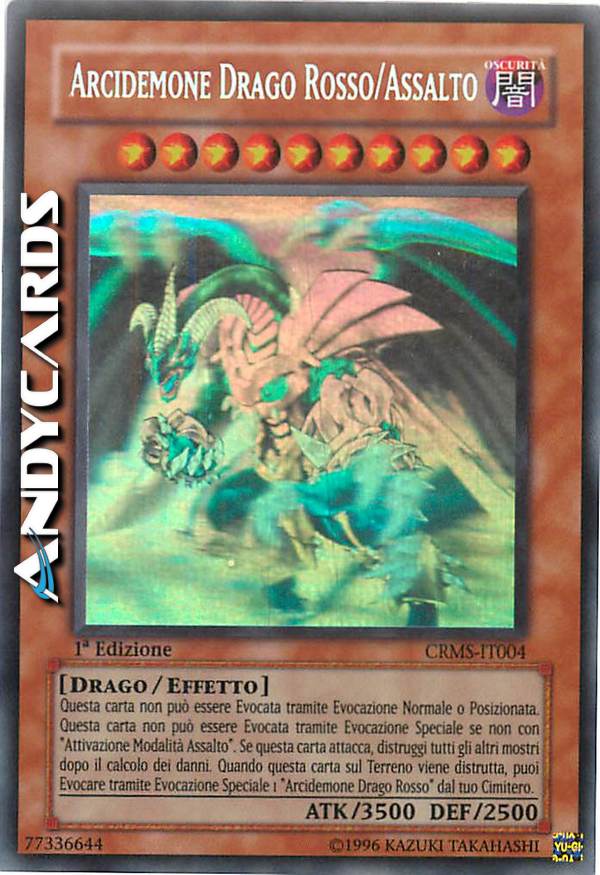 Clicca per ulteriori dettagli di - ARCIDEMONE DRAGO ROSSO/ASSALTO - ARCIDEMONE DRAGO ROSSO/ASSALTO