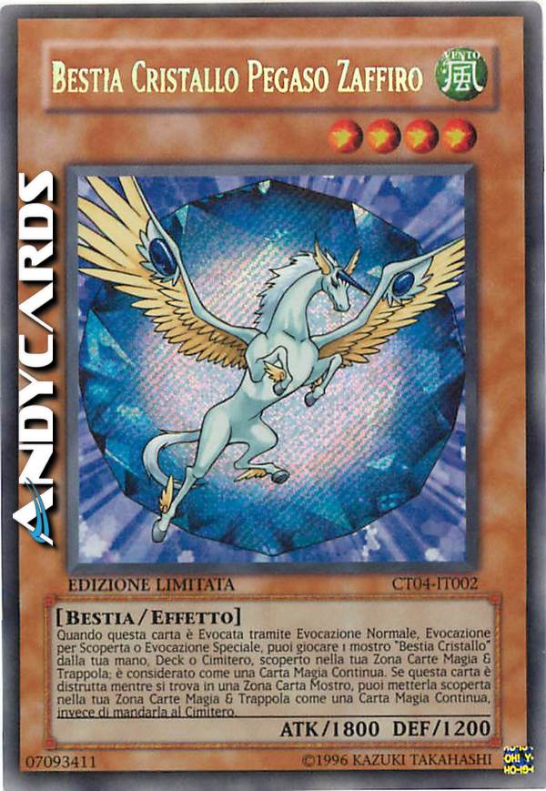 Clicca per ulteriori dettagli di - BESTIA CRISTALLO PEGASO ZAFFIRO - BESTIA CRISTALLO PEGASO ZAFFIRO