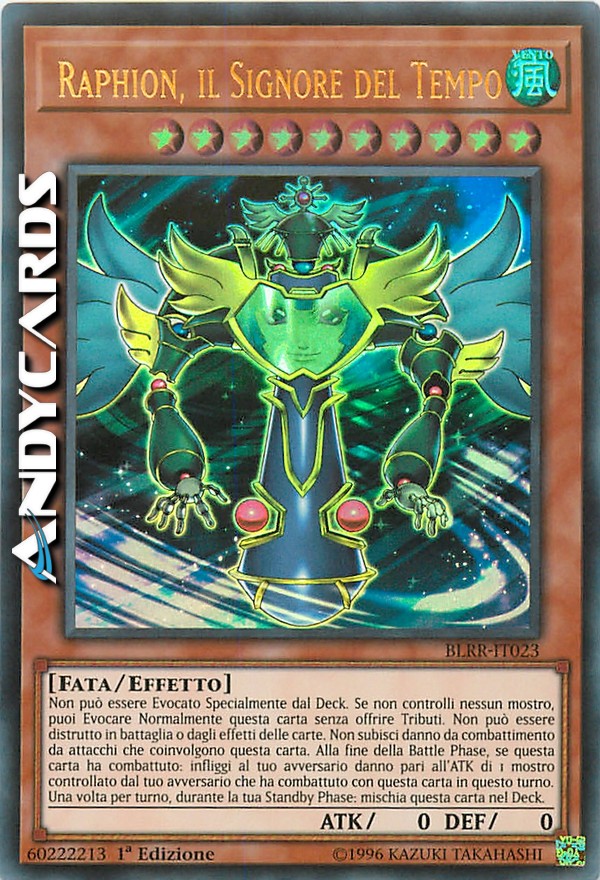 Andycards Yu-Gi-Oh! Ultra Rara BLRR-IT021 in Italiano Segnapunti MICHION Il Signore del Tempo