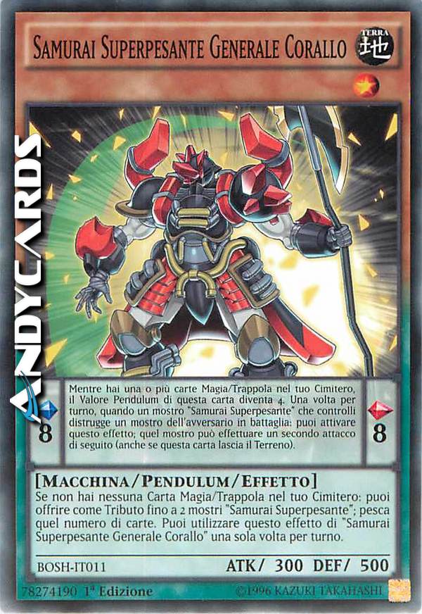 Clicca per ulteriori dettagli di - SAMURAI SUPERPESANTE GENERALE CORALLO - SAMURAI SUPERPESANTE GENERALE CORALLO