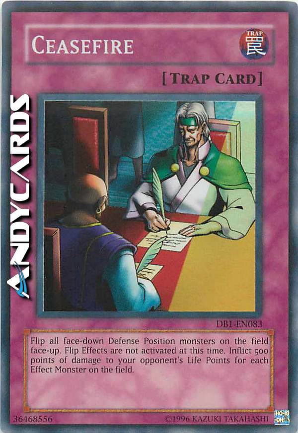 Nm Inglese Cessate Il Fuoco Super Rara Db1 En0 Yugioh Andycards Ebay