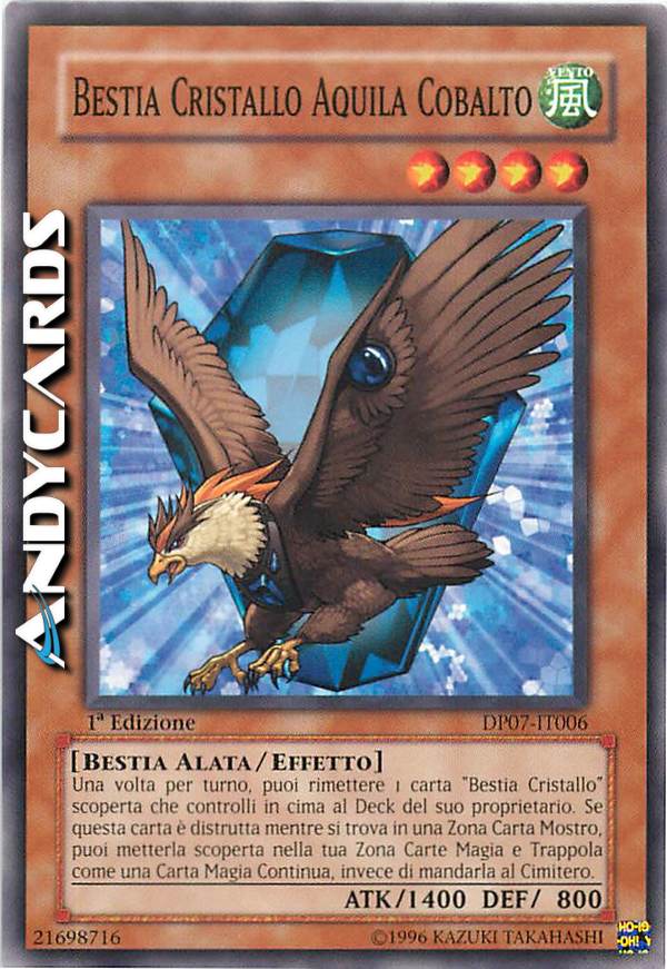 Clicca per ulteriori dettagli di - BESTIA CRISTALLO AQUILA COBALTO - BESTIA CRISTALLO AQUILA COBALTO