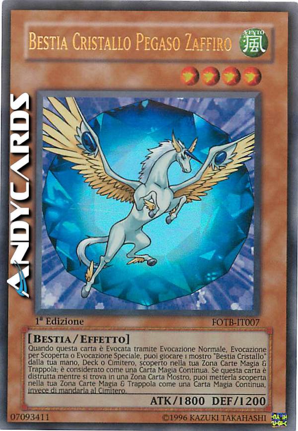Clicca per ulteriori dettagli di - BESTIA CRISTALLO PEGASO ZAFFIRO - BESTIA CRISTALLO PEGASO ZAFFIRO