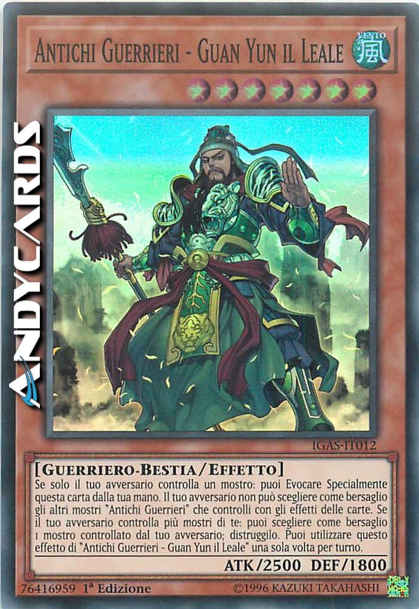 Clicca per ulteriori dettagli di - ANTICHI GUERRIERI - GUAN YUN IL LEALE - ANTICHI GUERRIERI - GUAN YUN IL LEALE