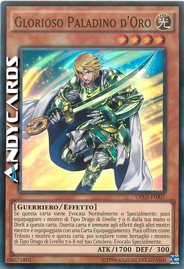 Clicca per ulteriori dettagli di - GLORIOSO PALADINO D'ORO - GLORIOSO PALADINO D'ORO