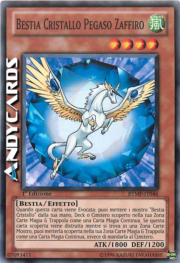 Clicca per ulteriori dettagli di - BESTIA CRISTALLO PEGASO ZAFFIRO - BESTIA CRISTALLO PEGASO ZAFFIRO