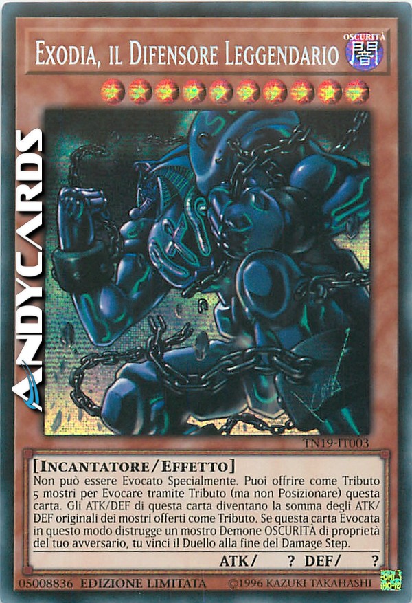 Clicca per ulteriori dettagli di - EXODIA, IL DIFENSORE LEGGENDARIO - EXODIA, IL DIFENSORE LEGGENDARIO